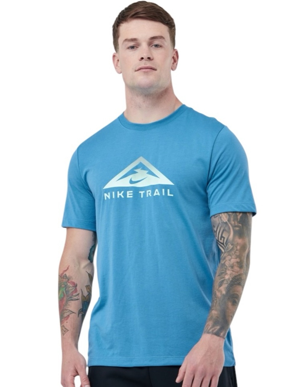 Nike Trail Blue Short-Sleeve Graphic T-shirt. Bleach Spot Sz. M